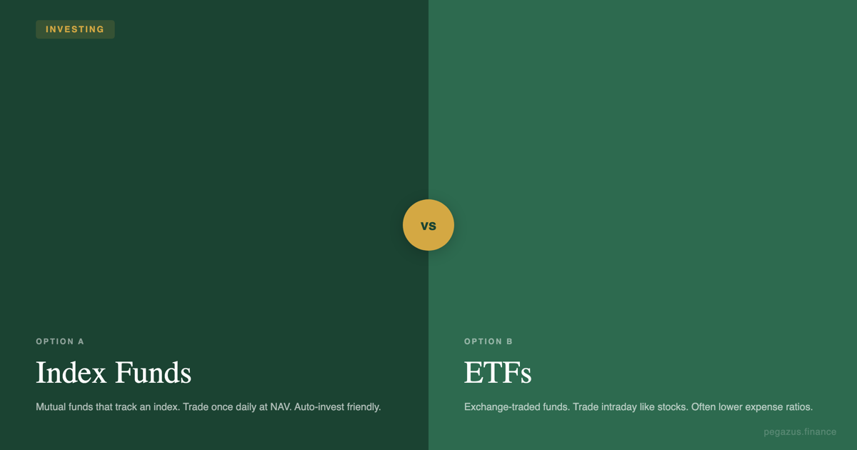 Index funds versus ETFs comparison